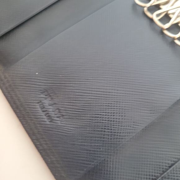 Authentic Prada Multicles Key Holder Hooks Case Navy Blue Saffiano Metal Baltico - Picture 5 of 12